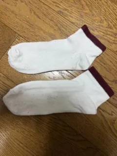 靴下 ショートソックス くるぶし WHITE ホワイト RED レッド
