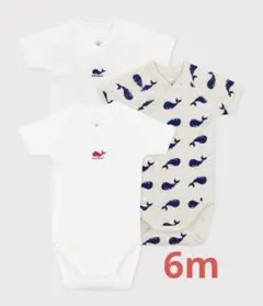 プチバトー　半袖あわせボディ３枚組