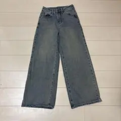 薄いブルー ストレートデニム S ジーンズ