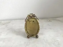 真鍮ブラス製脚付きフレームカットガラスアンティークソープディッシュ 