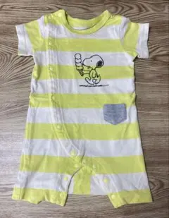 SNOOPY×BREEZE ストライプロンパース 70