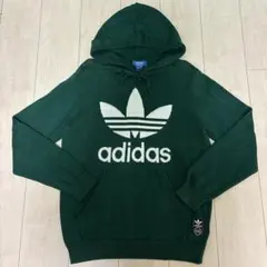 美品adidas トレフォイルロゴ プルオーバーパーカー