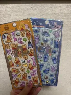 ウィニー・ザ・プー＆スティッチ 立体シール2枚セット
