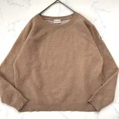 モンクレール セーター ニット ワッペン ライトブラウン 毛玉加工