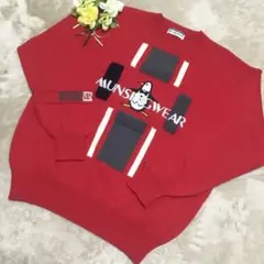 ゴルフスポーツMunsingwear 赤 ペンギン刺繍 ニットセーター