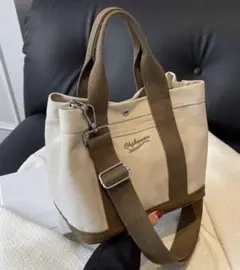 ベージュ ミニトートバッグ