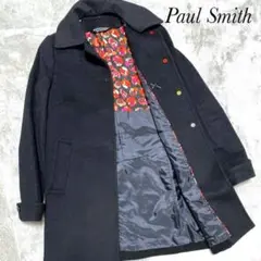 Paul Smith ウール　チェスターコート　ロング　花柄　ブラック　38