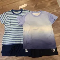 男の子 ボーダー グラデーション 半袖ルームウェア 110 パジャマ 上下