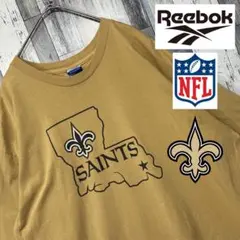 NFL セインツ リーボック 公式 チームTシャツ XL ベージュ 州旗ロゴ