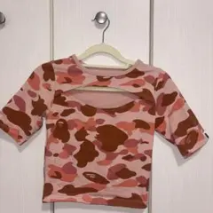 A BATHING APE ピンク カモフラ柄 カットソーのサムネイル