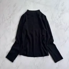 BROWNY STANDARD リブ ハイネック ニット 黒 長袖 FREE