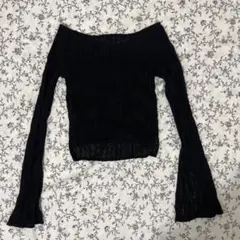 難有り　フレアスリーブブラウス　スリット入り　日本製　y2k