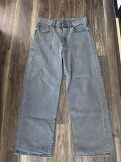 GU グレー ワイドパンツ コットン100%