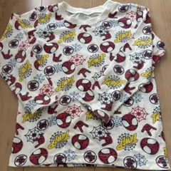 スパイダーマン 長袖Tシャツ 総柄 120cm