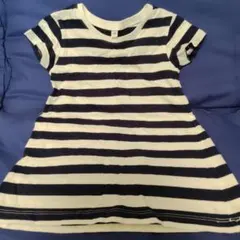 無印良品 ボーダー柄 半袖 ワンピース 90