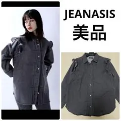 JEANASIS ジーナシス デニムフリルレギュラーシャツ ブラック