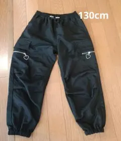 ハート型ジップ付き カーゴパンツ ブラック 130cmのサムネイル