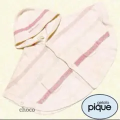 ジェラートピケ80cmベビーポンチョ可愛いアウターお洒落ピンク羽織りマント夏秋