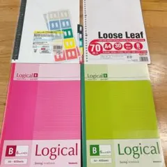 logical Ｂ　A4 40ページ2冊　A4ルーズリーフ　インデックス