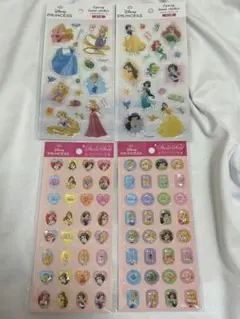 ディズニー　プリンセス　ストーンシール　エポキシラメシール　4枚セット