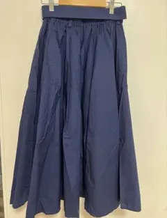ネイビーフレアスカート ウエストゴム リボン付き　Mサイズ