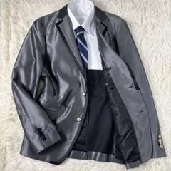 メンズテラノス 個性派 テーラードジャケット L シルバー カジュアル