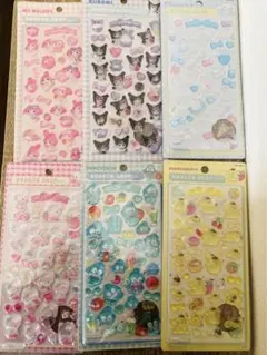 セール！！サンリオ　ボンボンドロップ風シール　立体硬いシール　　６枚セット