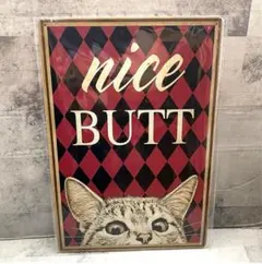 ブリキ看板インテリア猫キャットアメリカン雑貨 ヴィンテージ横20cm 縦30cm