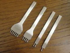 菱目打ち 4mmピッチ 4本セット 革 穴あけ レザークラフト工具