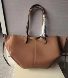 極美品 ポレーヌ CYME キャメルカラー ハンドバッグ