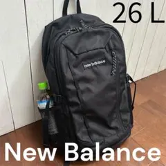 New Balance ブラックリュック 26L 大容量 通勤 通学 シンプル