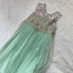 【使用感あり】ミントグリーンのレースドレス