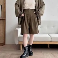 apres jour clair ハーフパンツ ブラウン LL
