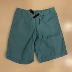 水色のコットン混紡ショートパンツ