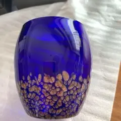 ラピスラズリグラス 金色ドット4個