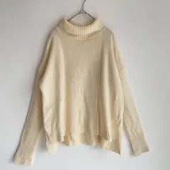 ニコアンド タートルネック 厚手 ニット セーター アイボリー オーバーサイズ