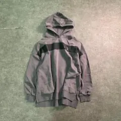 6AS1 【CAMP7】ライン入り　スウェットパーカー　グレー　古着 used