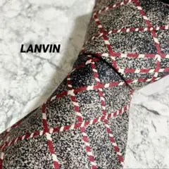 【セール中】 LANVIN ランバンのネクタイ　ストライプ柄　赤グレー