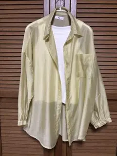 WEGO シアーシャツ 長袖 ライムグリーンのサムネイル