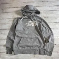 ノースフェイス グレー プルオーバー パーカー レディースM ロゴプリント