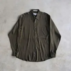 90s ペリーエリス 無地 デザイン シャツ ブラウン L ヴィンテージ