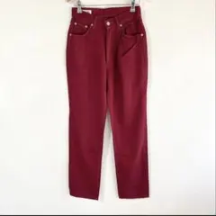 G63 SOMETHING エドウィン　カジュアルパンツ　レッド　レディース