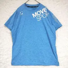 デサントMOVE SPORT トレーニングTシャツ 青 M ストレッチ 吸汗速乾