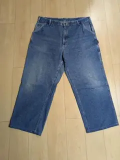 ✪人気　carhartt　カーハート　デニム　ペインター　ワークパンツ　W42 カーハートCarharttデニム極太ペインターパンツ大きいサイズ革