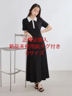 frayi.d フレイアイディー　ポロ襟カットソーワンピース　ブラック　BLK