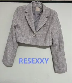 RESEXXYショートジャケット 紫 ピンク ツイード リゼクシー