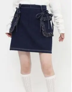 merry jennyデニムミニスカート フリルポケット