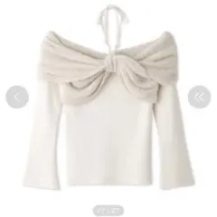 snidel オフショルダーリボンニット