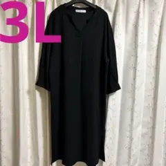 stairs しまむら 大きいサイズ 3L ワンピース・黒・シンプル・綺麗め