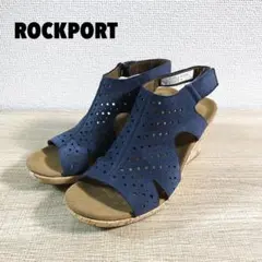 ROCKPORT ウェッジソール 【24.5】サンダル ネイビー パンチングのサムネイル